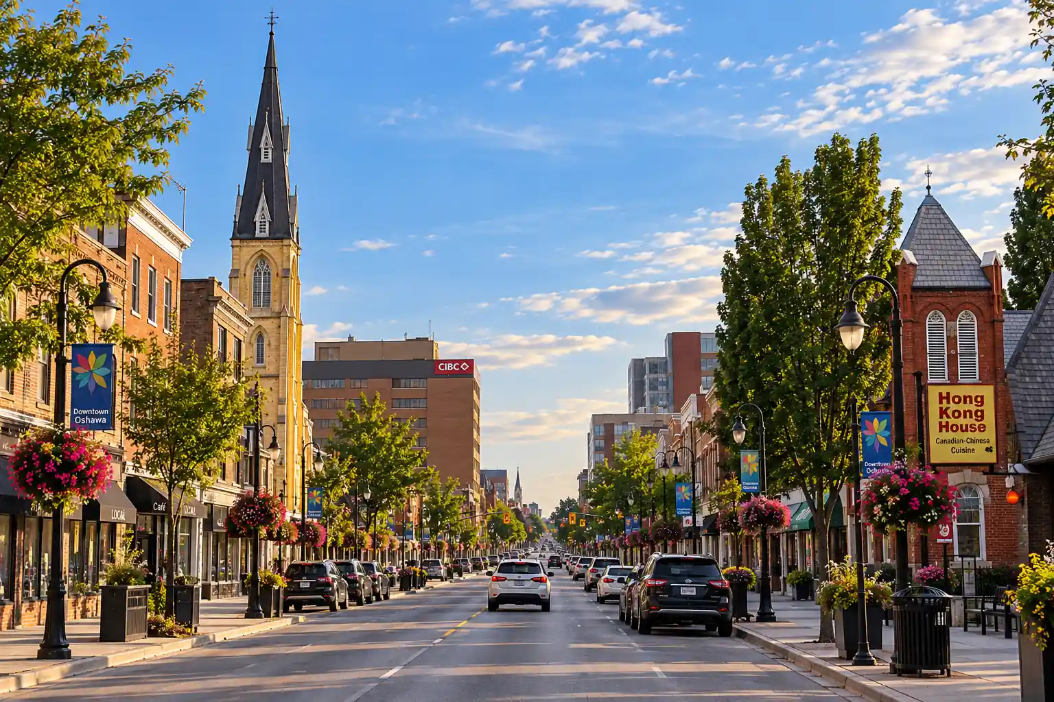 Downtown main street in Durham Region